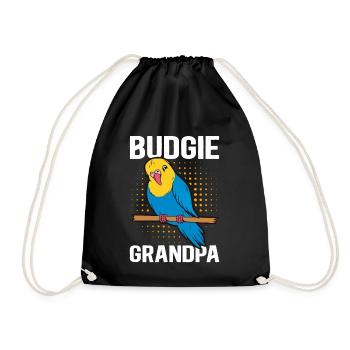 Budgerigar Grandpa Budgerigars Gift - Drawstring Bag - black - Front