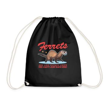 ferret lover ferret owner gift - Drawstring Bag - black - Front