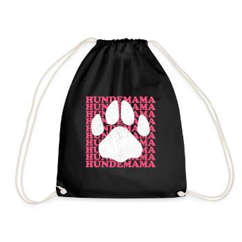 Hundemama Hundebesitzerin Frauchen Geschenk - Turnbeutel - Schwarz - Vorne