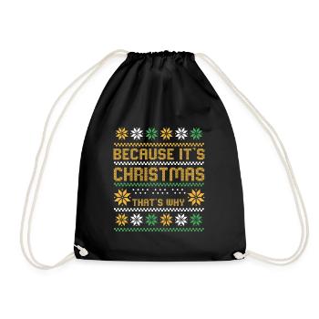 Ugly Christmas Ugly Christmas Gift - Drawstring Bag - black - Front