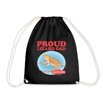 Bearded Dragon Dad Bearded Dragon Reptiles Gift - Drawstring Bag - black - Front
