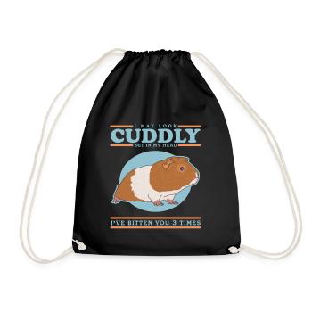 Guinea Pig Guinea Pig Gift - Drawstring Bag - black - Front