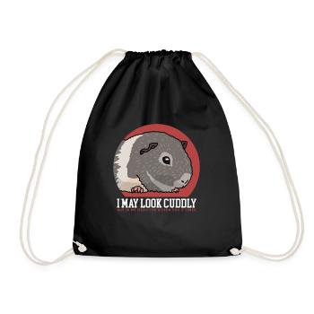 Guinea pigs | Guinea Pig Gift - Drawstring Bag - black - Front