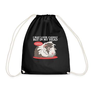 Guinea pig guinea pig gift - Drawstring Bag - black - Front