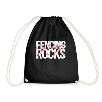 Fencing Fencing Fencing Gift - Drawstring Bag - black - Front