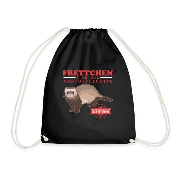 Frettchen Besitzer Marder Ferret Geschenk - Turnbeutel - Schwarz - Vorne