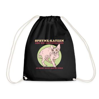 Sphynx Cat Cat Owner Cat Owner Gift - Drawstring Bag - black - Front