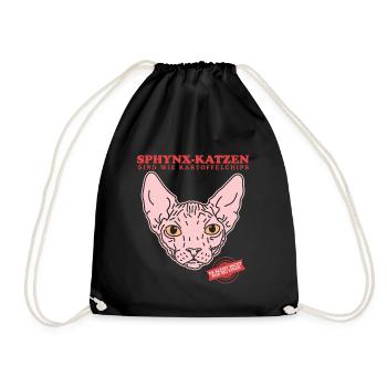 Sphynx Cat Cat Owner Cat Gift - Drawstring Bag - black - Front