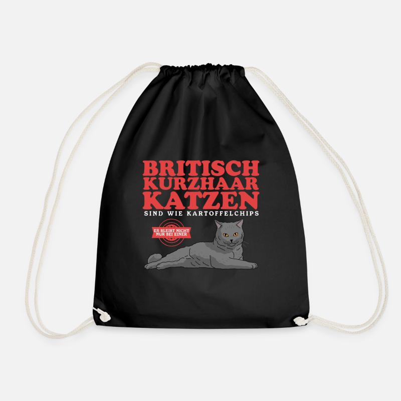 Britisch Kurzhaar Katze | Katzenbesitzer Geschenk - Turnbeutel - Schwarz