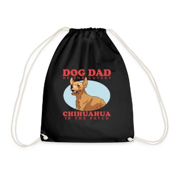 Chihuahua Dad | Hundebesitzer Hunde Geschenk - Turnbeutel - Schwarz - Vorne