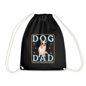Chihuahua Dad Hundebesitzer Hundepapa Geschenk - Turnbeutel - Schwarz - Vorne