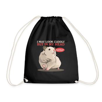Hamster Golden Hamster Dwarf Hamster Gift - Drawstring Bag - black - Front