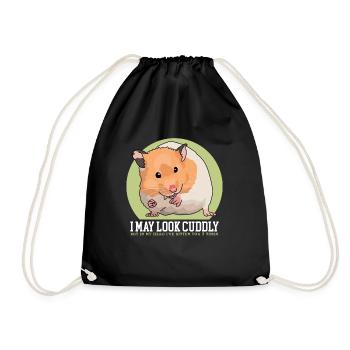 Hamster Golden Hamster | Dwarf Hamster Gift - Drawstring Bag - black - Front