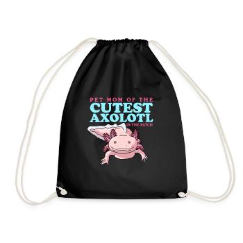 Axolotl Maman | Cadeau de Salamandre Axolotl - Sac de sport léger - noir - Devant