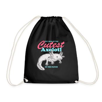 Axolotl Mom Axolotl's Tail Amphibian Gift - Drawstring Bag - black - Front