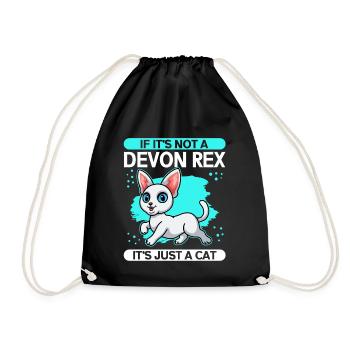 Devon Rex Cat Cat Owner Cat Gift - Drawstring Bag - black - Front