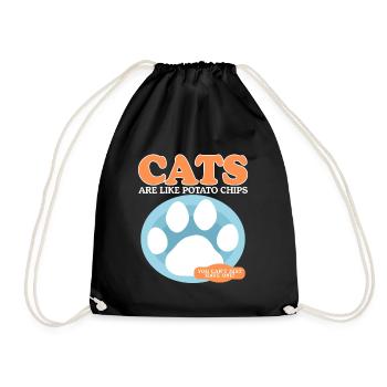 Cat Cat Lovers Cat Owner Gift - Drawstring Bag - black - Front