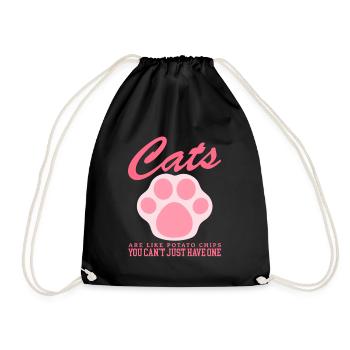 Cat Cat Owner Cat Lovers Gift - Drawstring Bag - black - Front