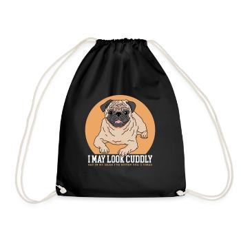 Pug Dog Dog Owner Dog Owner Gift - Drawstring Bag - black - Front