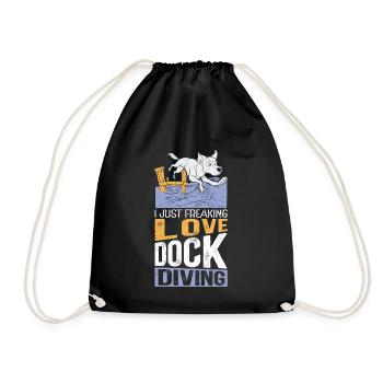 Dock Diving Dog Dog Owner Dog Sports Gift - Drawstring Bag - black - Front