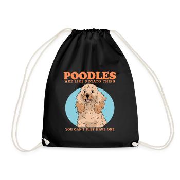 Poodle Dogs Dog Lovers Dog Owners Gift - Drawstring Bag - black - Front