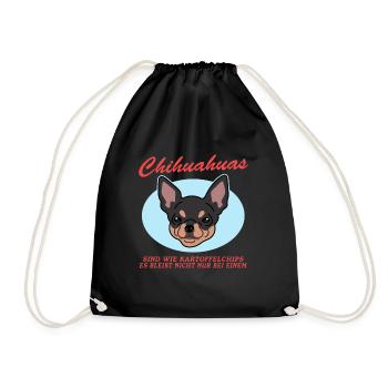 Chihuahua Dogs | Dog Owner Gift - Drawstring Bag - black - Front