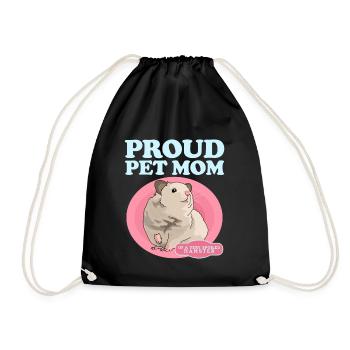 Hamster Mom Dwarf Hamster Golden Hamster Gift - Drawstring Bag - black - Front