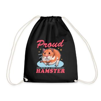 Hamster Mom | Dwarf Hamster Golden Hamster Gift - Drawstring Bag - black - Front