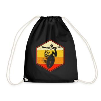 Skimboard Surfing Skimbording Skimborder Gift - Drawstring Bag - black - Front