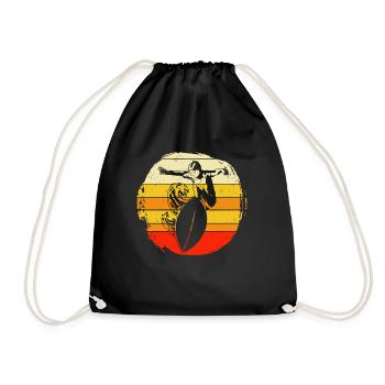 Skimboard Surfing Skimborden Skimbording Gift - Drawstring Bag - black - Front
