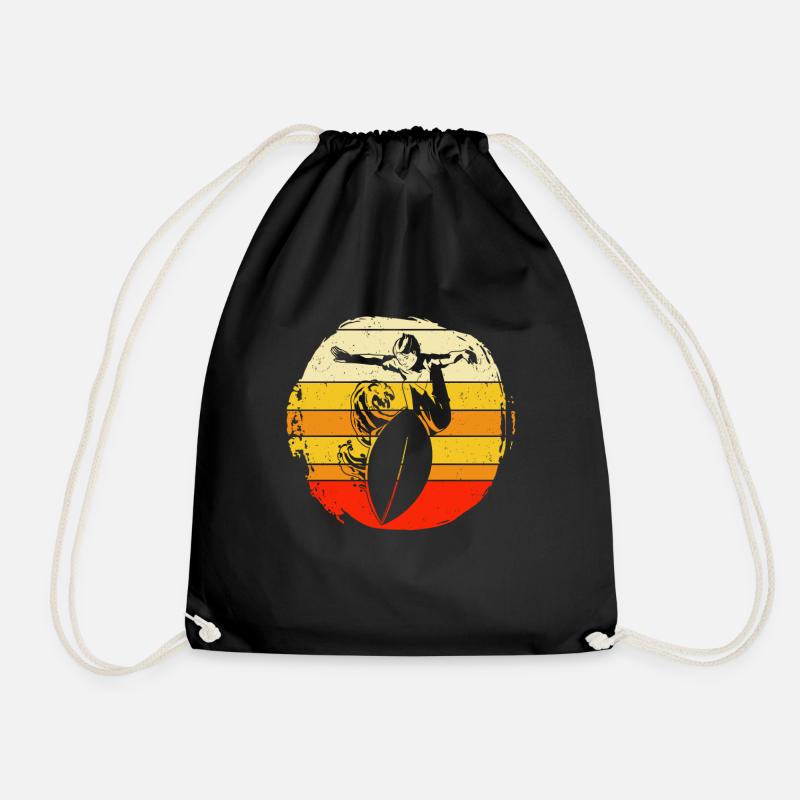 Skimboard Surfing Skimborden Skimbording Gift - Drawstring Bag - black