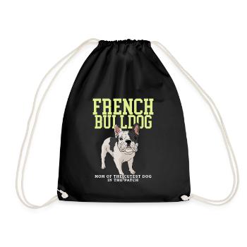 French Bulldog Mom French Bulldog Gift - Drawstring Bag - black - Front