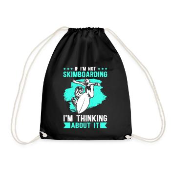 Skimboard Surfing Skimbording Skimbording Gift - Drawstring Bag - black - Front