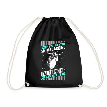 Skimboard Skimborden Surfing Skimbording Gift - Drawstring Bag - black - Front