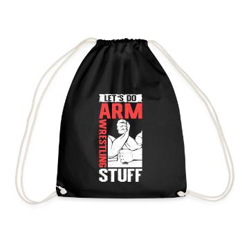 Arm Wrestling Armwrestling Armdrücken Geschenk - Turnbeutel - Schwarz - Vorne