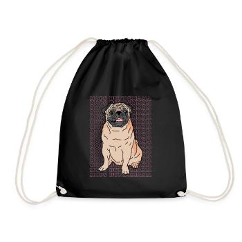 Pug Dog Mama Dogs Dog Owner Gift - Drawstring Bag - black - Front