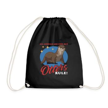 Otter Otter Sea Otter Gift - Drawstring Bag - black - Front