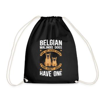 Belgian Shepherd Malinois Dog Gift - Drawstring Bag - black - Front
