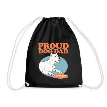 Dogo Argentino Dad Dogs Dog Owner Gift - Drawstring Bag - black - Front