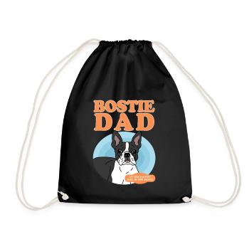 Boston Terrier Dad Hundebesitzer Hunde Geschenk - Turnbeutel - Schwarz - Vorne