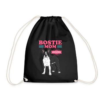 Boston Terrier Mom Dog Dog Owner Gift - Drawstring Bag - black - Front