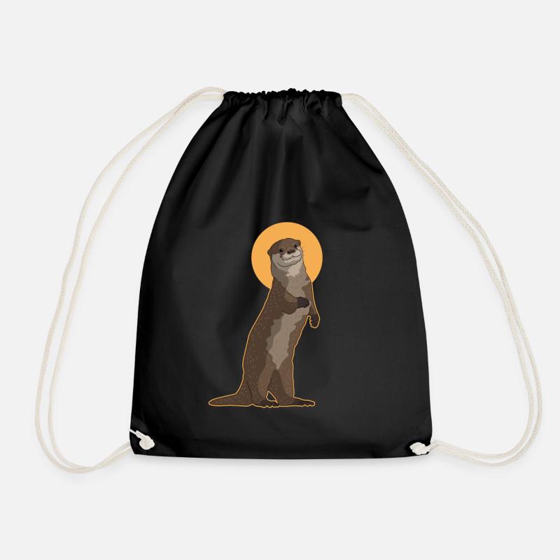 Otter Fischotter Seeotter Geschenk - Turnbeutel - Schwarz