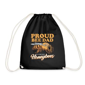 Imker Bienenzucht Bienenzüchter Bienen Geschenk - Turnbeutel - Schwarz - Vorne