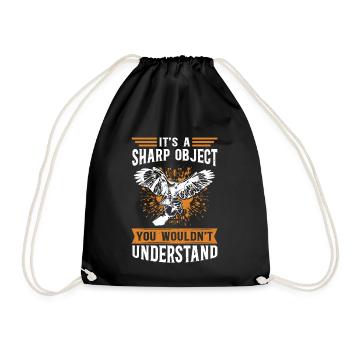 Falconer Falconry Hunting Falconry Pickling Gift - Drawstring Bag - black - Front