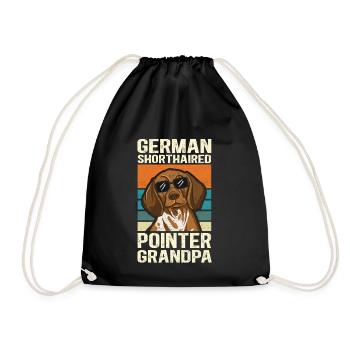 Grand-père allemand à poil court | Cadeau du propriétaire de chien - Sac de sport léger - noir - Devant