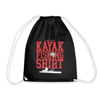 Kayak Fishing Kayaker Kayaking Angler Gift - Drawstring Bag - black - Front