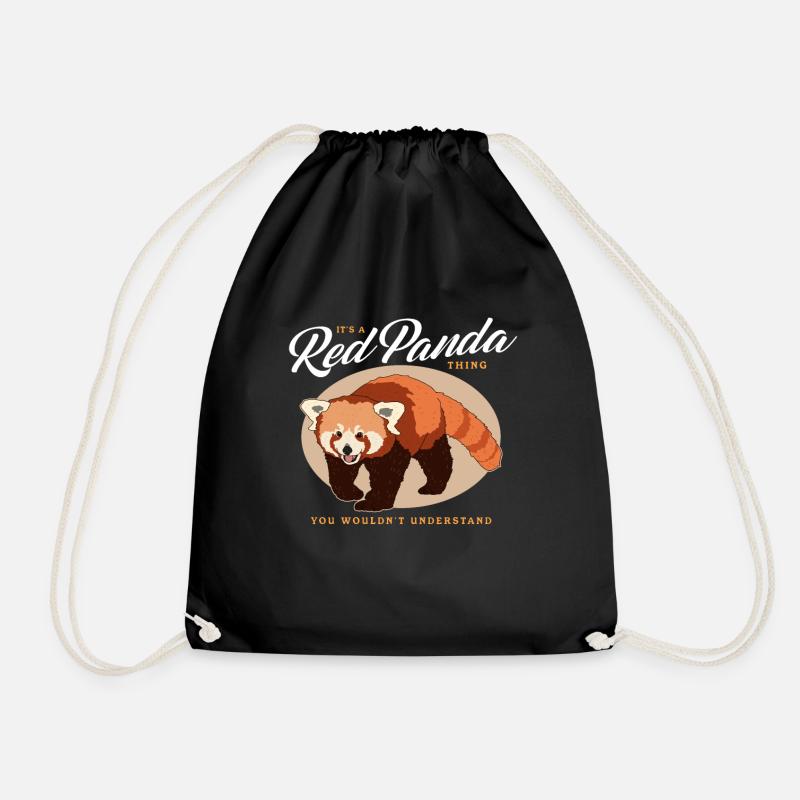 Roter Panda Rote Pandas Red Panda Geschenk - Turnbeutel - Schwarz