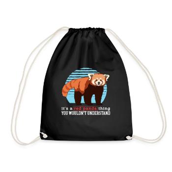 Red Panda Red Panda Red Pandas Gift - Drawstring Bag - black - Front