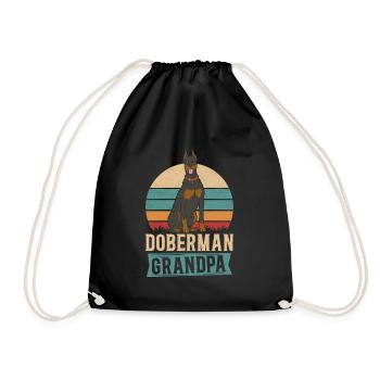 Doberman Grandpa Dog Owner Dogs Gift - Drawstring Bag - black - Front