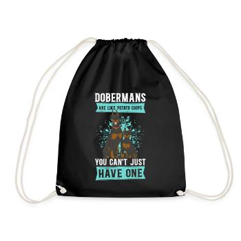 Doberman Dog Owner Dog Gift - Drawstring Bag - black - Front